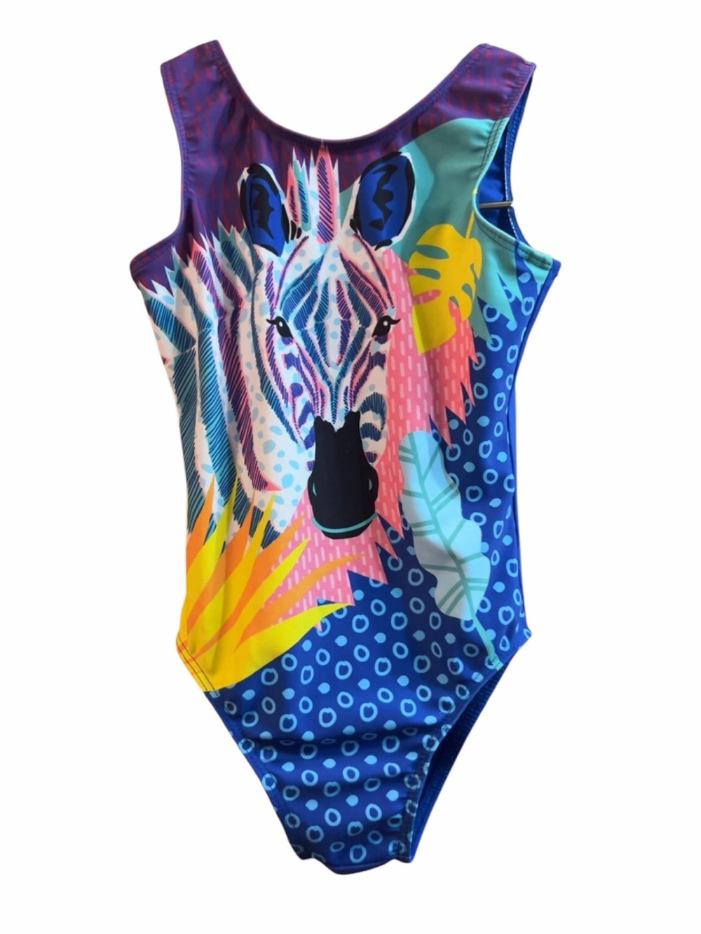 Girls' destira Colorful Zebra Print gymnastics Leo